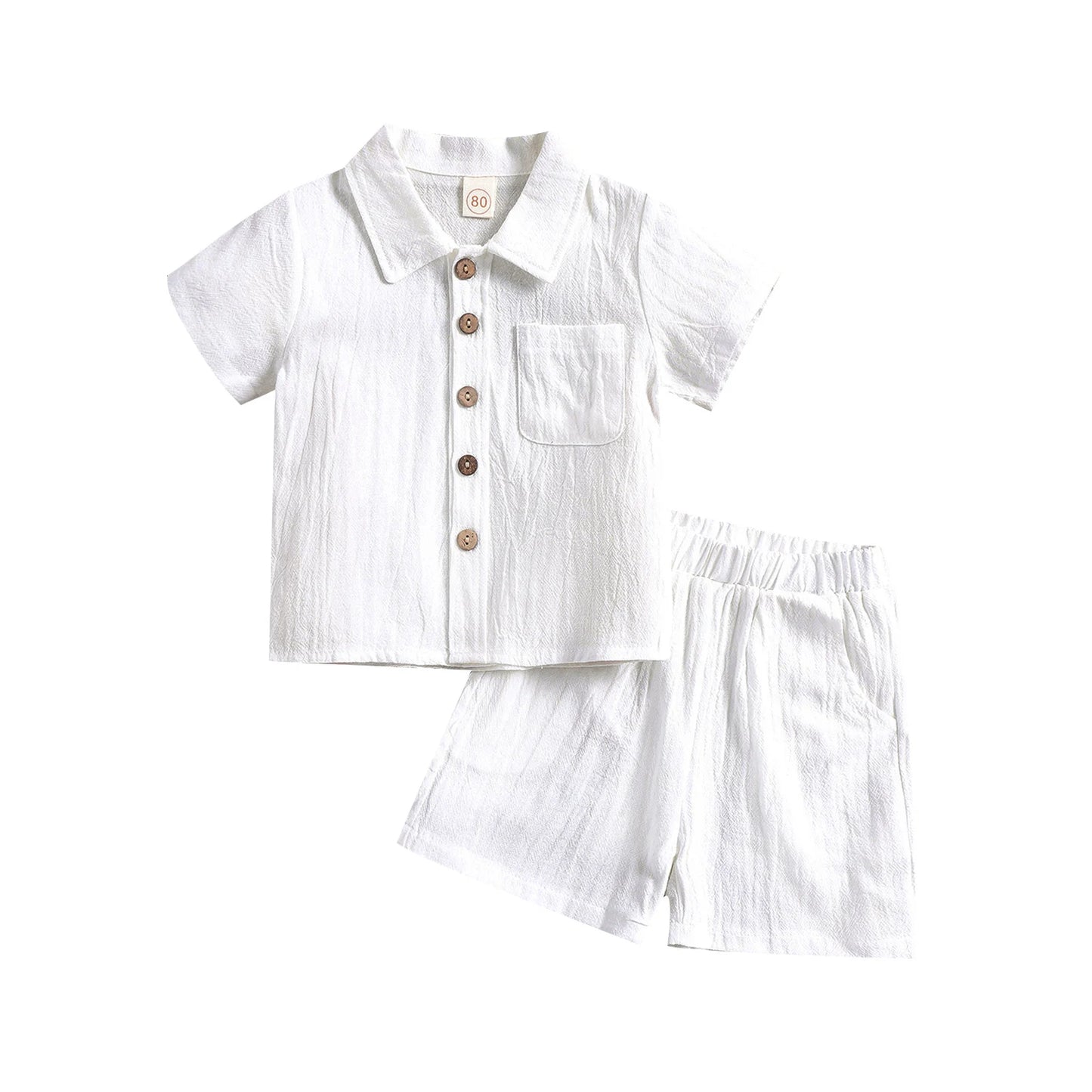 Baby Solid Turn-Down Collar Shirt