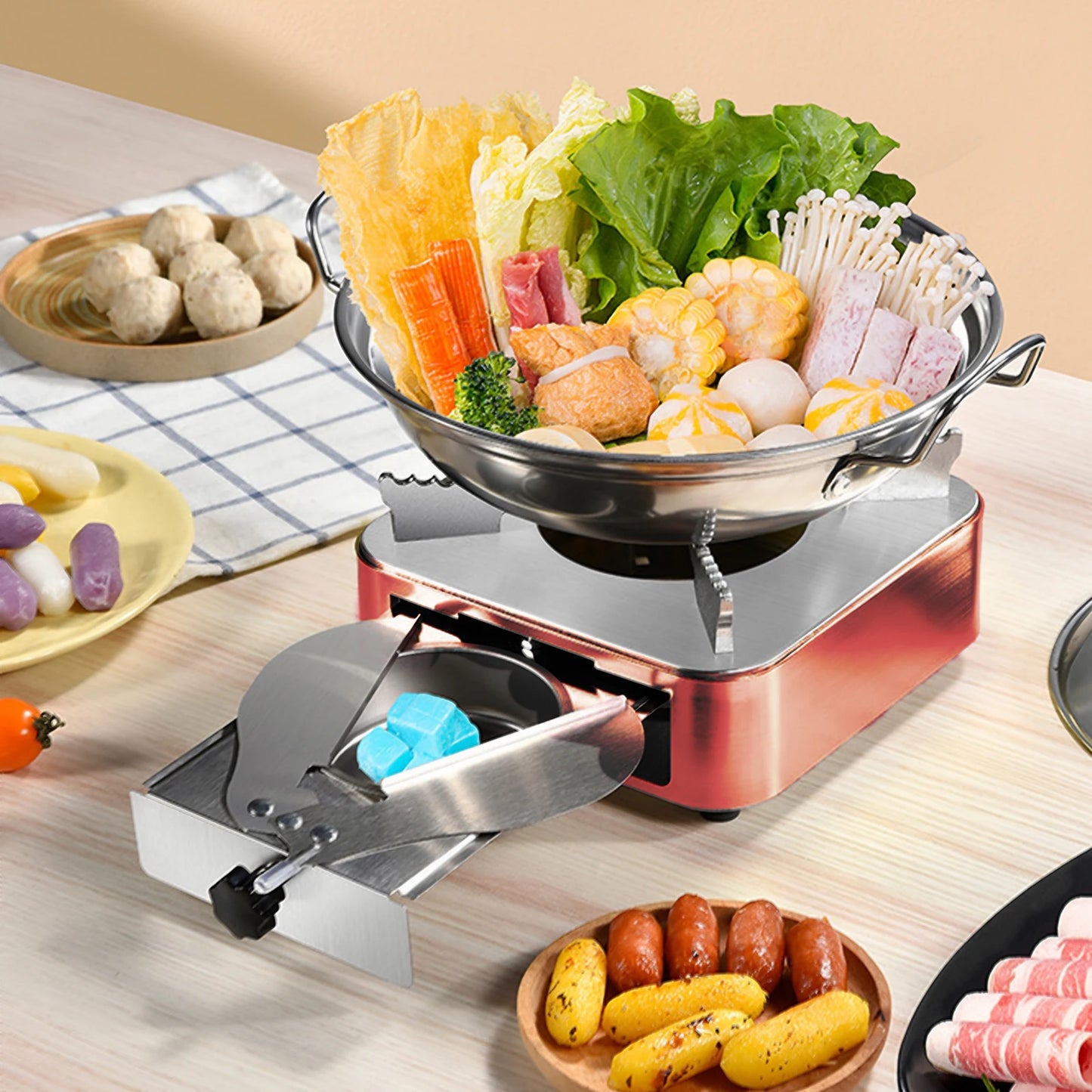 Mini Stainless Steel Pull-Out Camping Stove