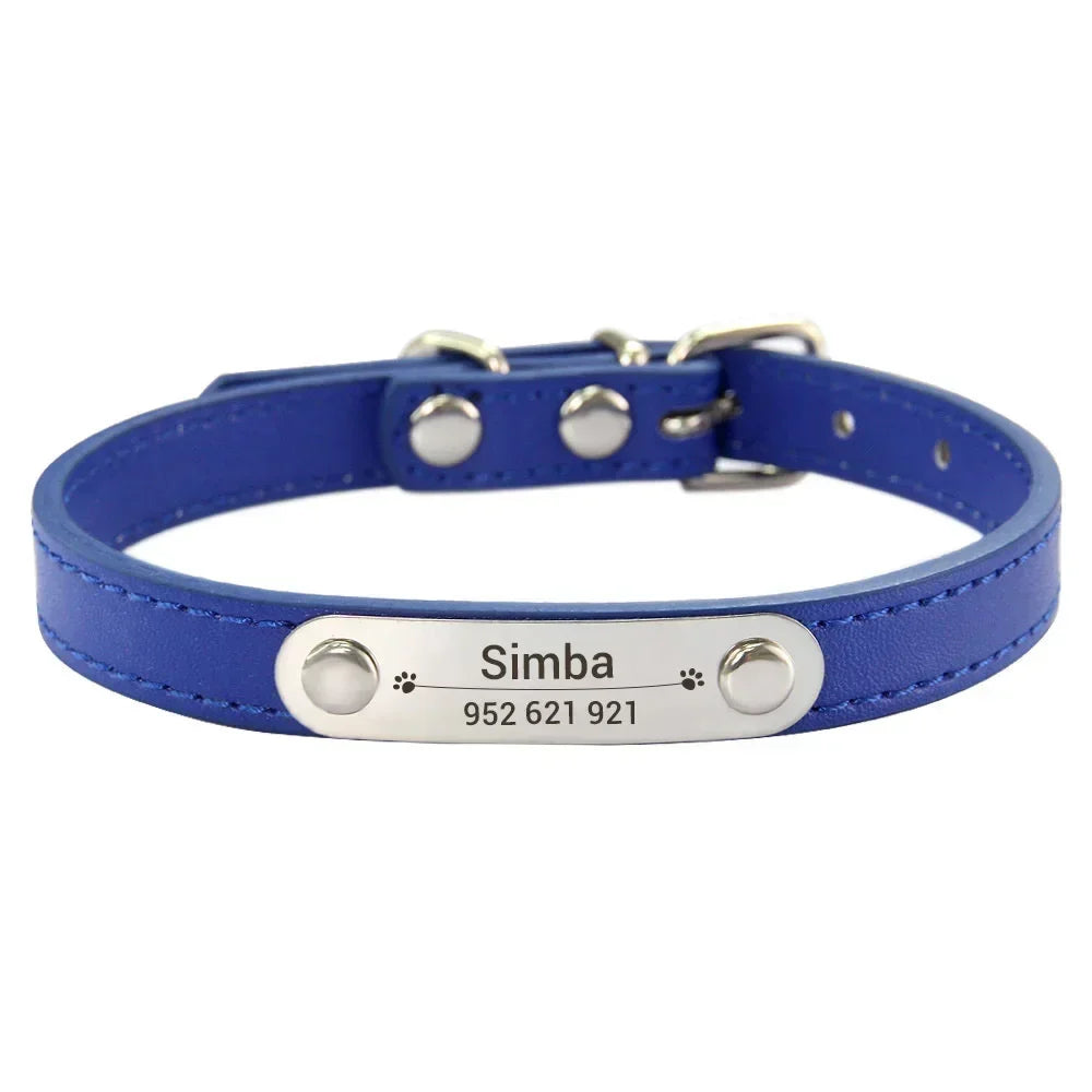 Dog Name Carved ID Anti-lost Collar