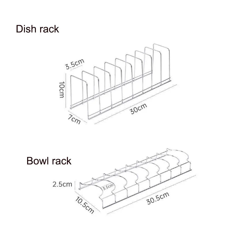 Kitchen Stainless Steel Bowl Dish Organizer