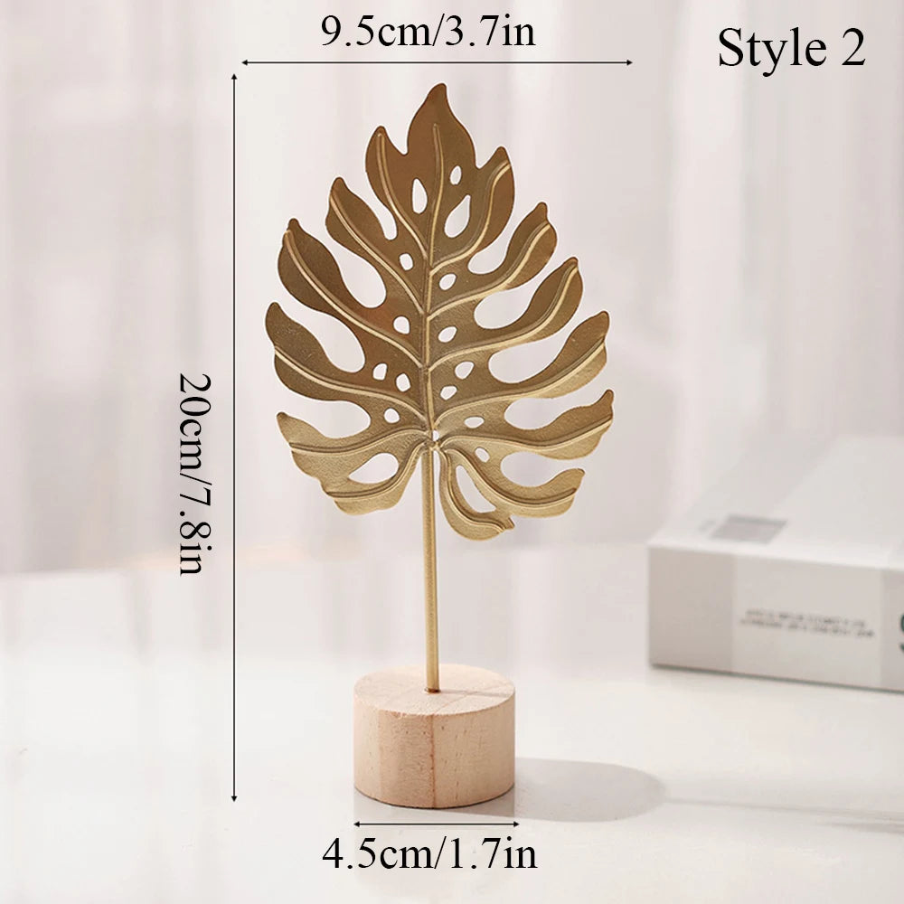 Living Room Decor Nordic Gold Ginkgo Leaf Craft