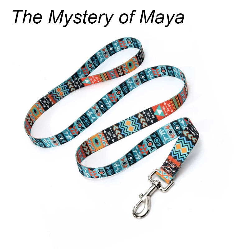 Pet Style Striped Forest Pattern Collar Leash