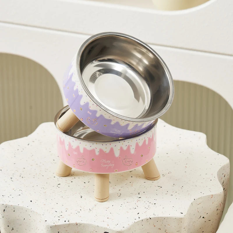 Pet Fashion Cartoon Colorful Feeding Water Bowl