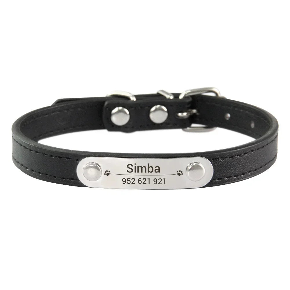 Dog Name Carved ID Anti-lost Collar