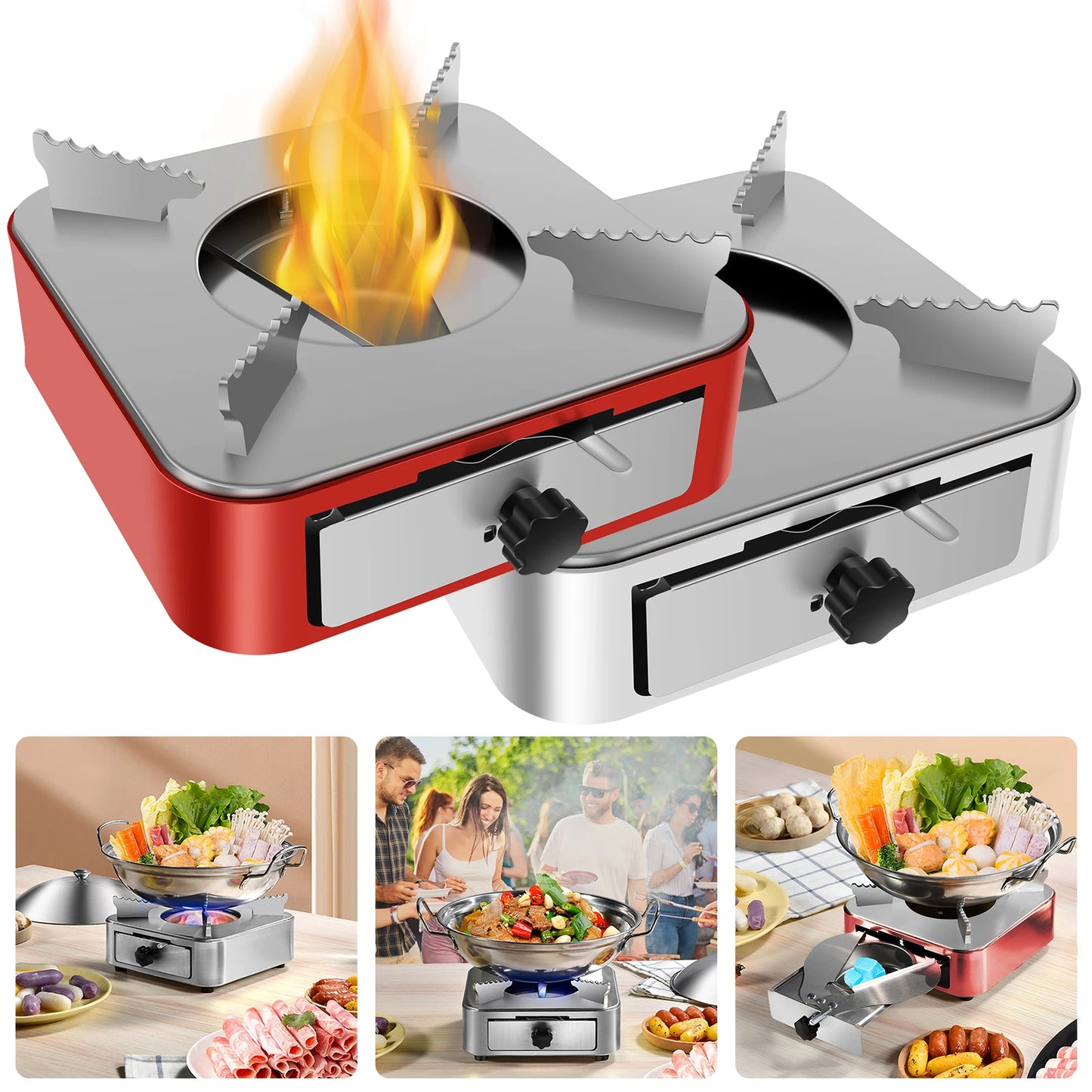 Mini Stainless Steel Pull-Out Camping Stove