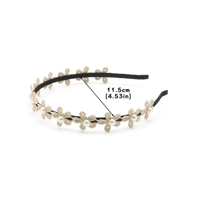 Kids Non-Slip Hair Pearl Flower Hairbands