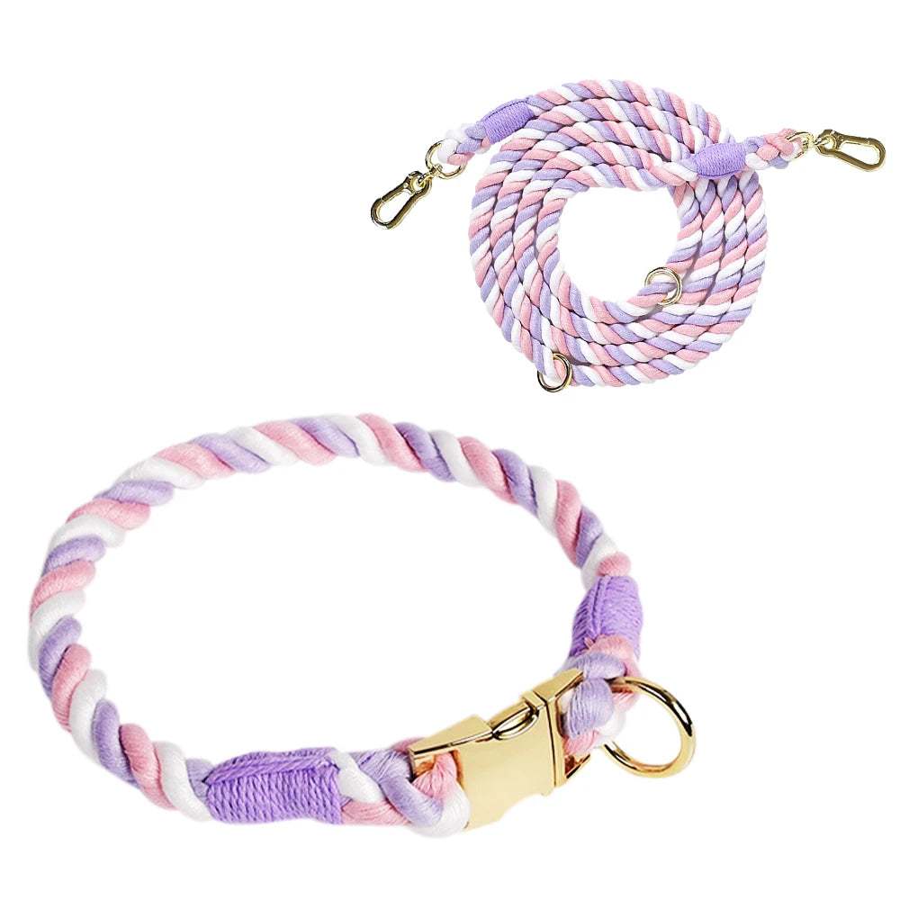 Pet Macaron Collar & Leash Set