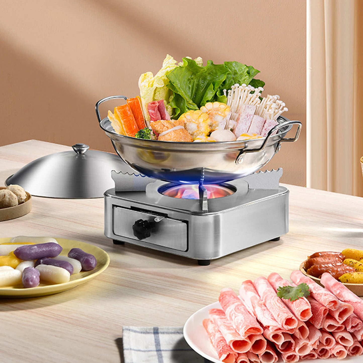 Mini Stainless Steel Pull-Out Camping Stove