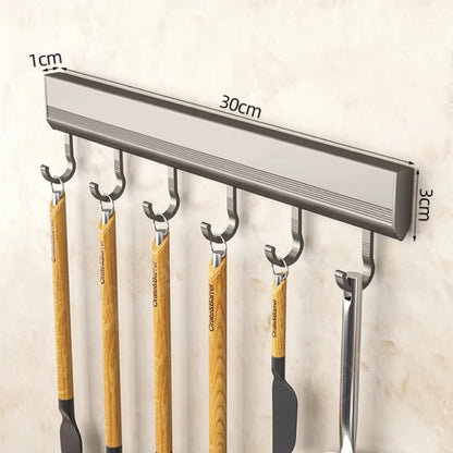 Kitchen Wall Mounted Drill-Free Hooks Rack