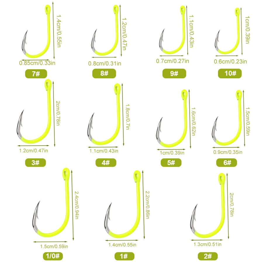 Sharp High-carbon Steel Fishhooks Barbed