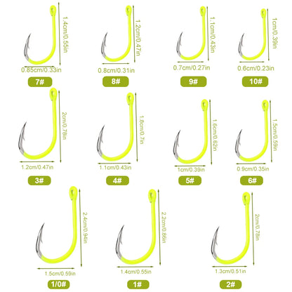 Sharp High-carbon Steel Fishhooks Barbed