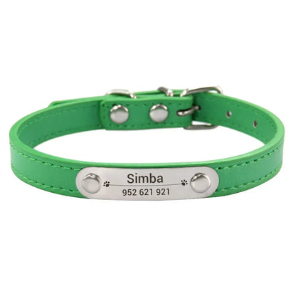 Dog Name Carved ID Anti-lost Collar