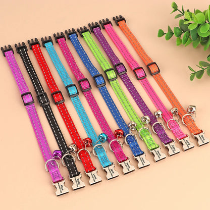 Cat Reflective Nylon Personalized Collar