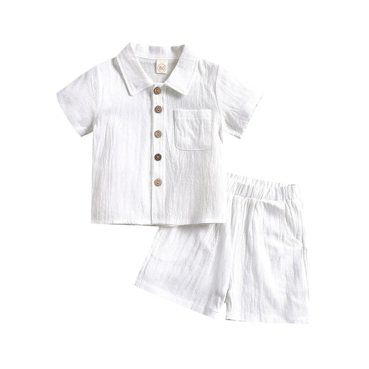 Baby Solid Turn-Down Collar Shirt