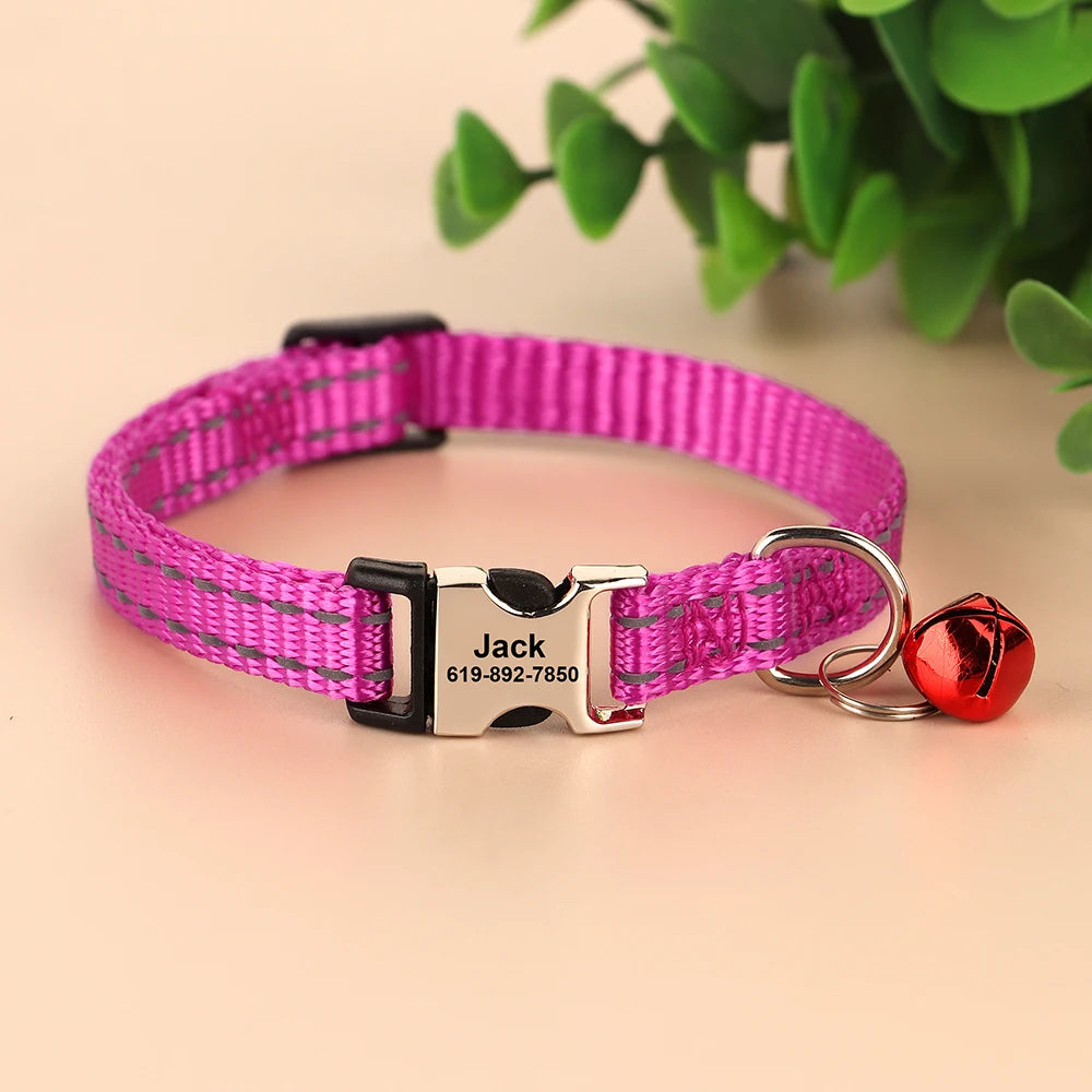 Cat Reflective Nylon Personalized Collar