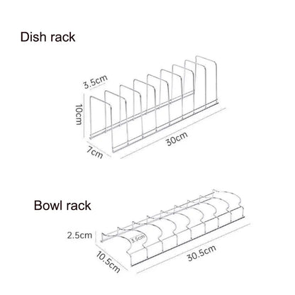 Kitchen Stainless Steel Bowl Dish Organizer