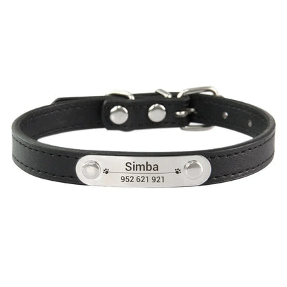 Dog Name Carved ID Anti-lost Collar