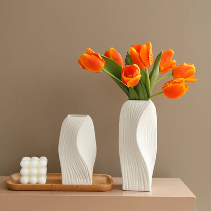 Imitation Ceramic Flower Bottle Nordic Vase
