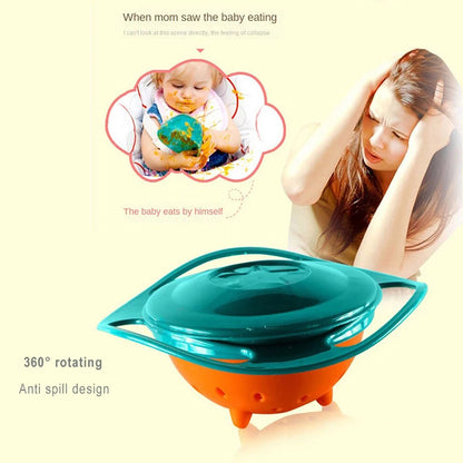 Baby 360 Degree Rotate Spill-Proof Bowl