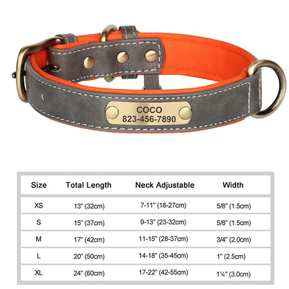 Dog Custom Engraved PU Leather Collar