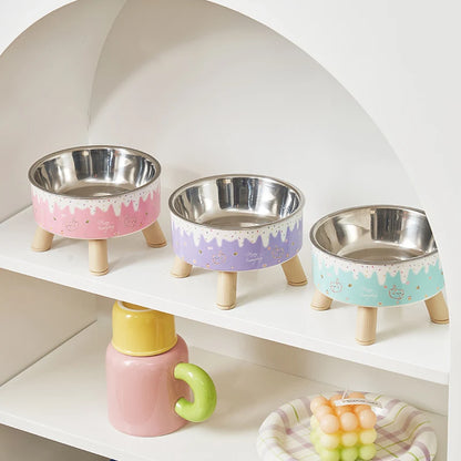 Pet Fashion Cartoon Colorful Feeding Water Bowl