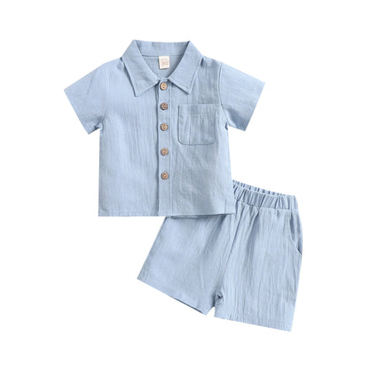 Baby Solid Turn-Down Collar Shirt