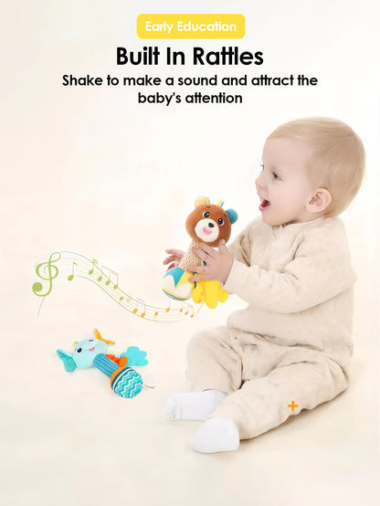 1pcs Baby Interactive Rattle Soothing Toy