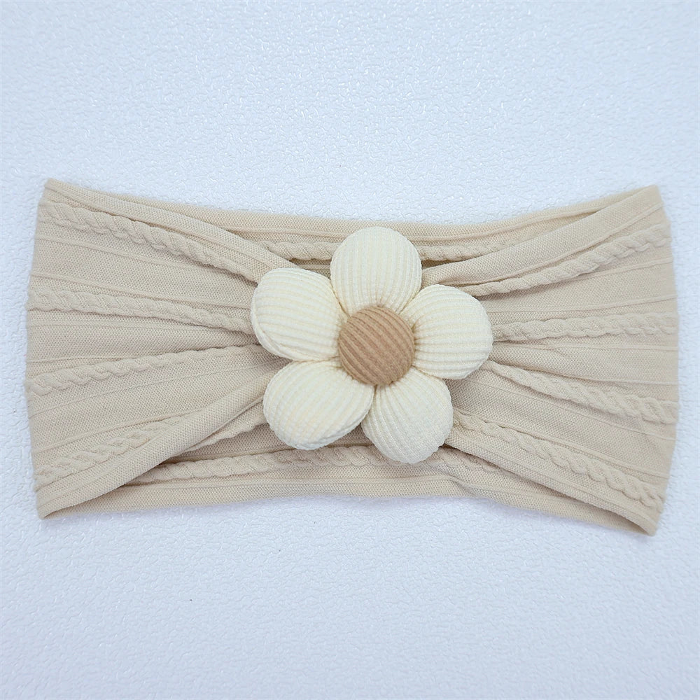 Baby Soft Elastic  Flower Nylon Hairband