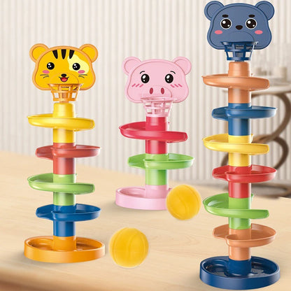 Kids Track Rolling Ball Push Pop Toy