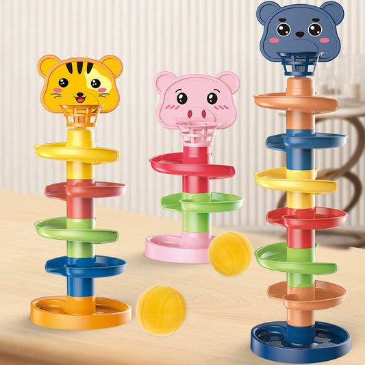 Kids Track Rolling Ball Push Pop Toy